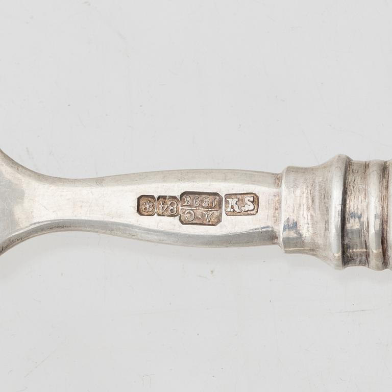 Cutlery set, 88 pieces, silver, mostly Russia, Estonia, including mark of Pawel Akimow Owtschinnikow, Moscow 1874.