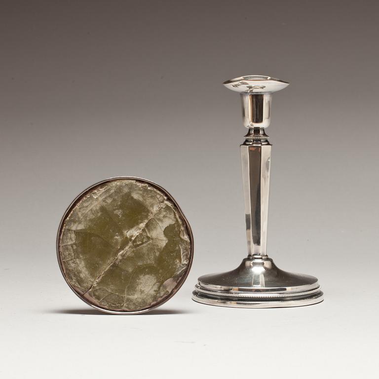 LJUSSTAKAR, 1 par, silver, MGAB, Uppsala 1959.