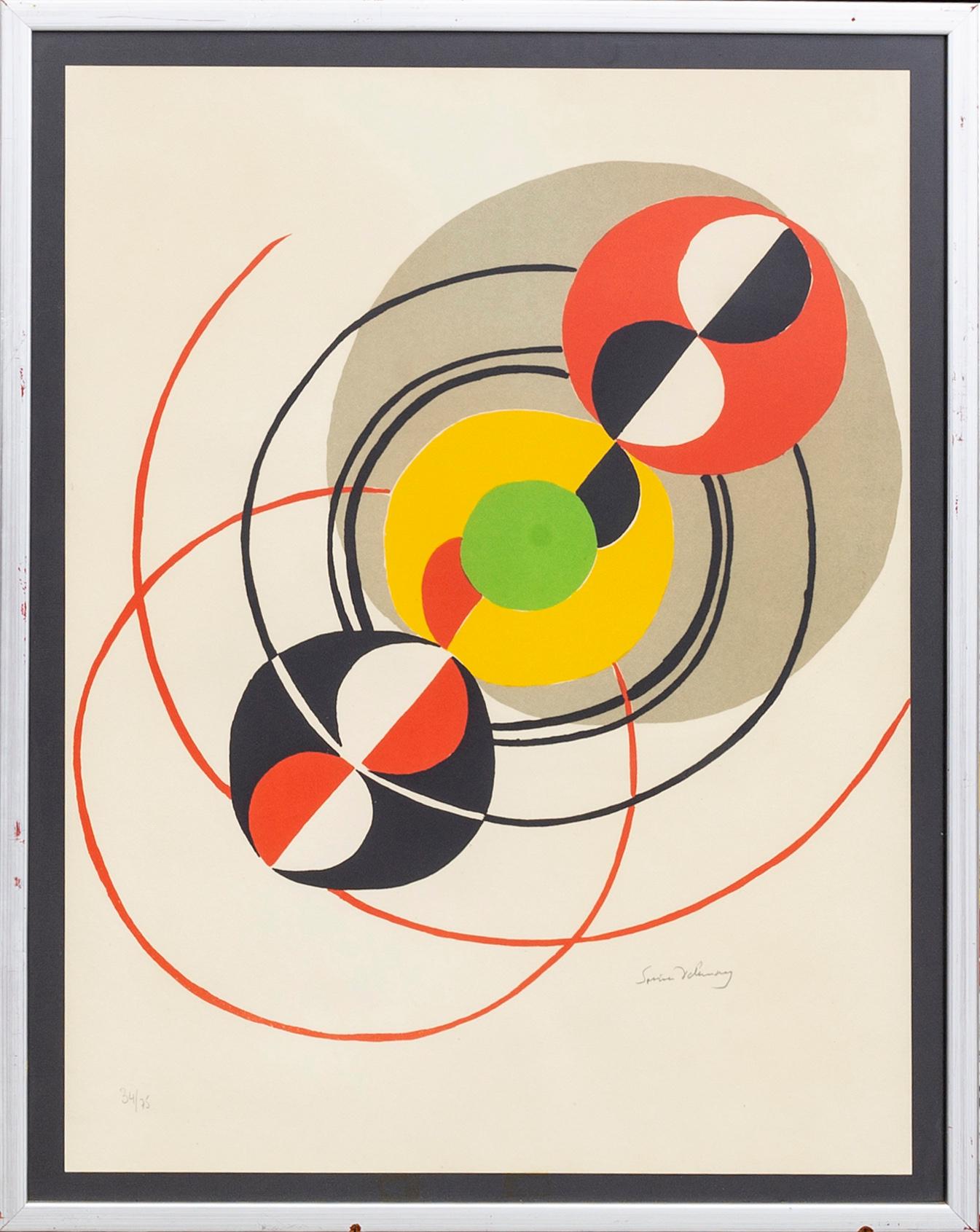 SONIA DELAUNAY, colour lithograph, signed and numbered 34/75.
