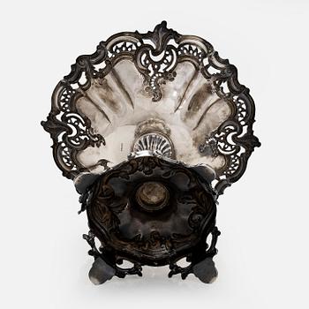 A neo-Rococo silver centrepiece bowl, Gustav Möllenborg Feron, Stockholm  1854.