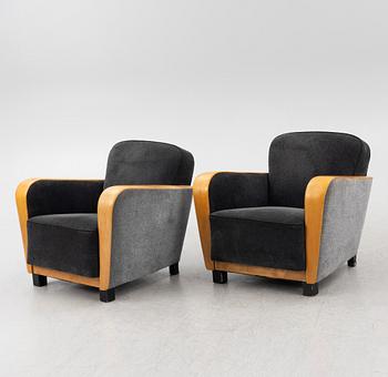 Armchairs, a pair, 1930s.