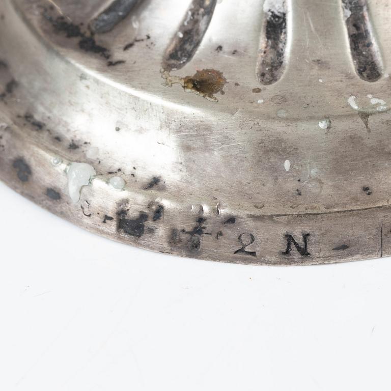 Candelsticks, a pair, silver, Sweden 1795.