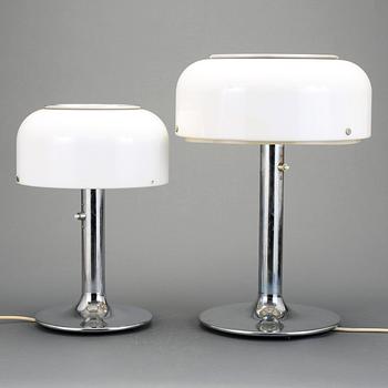 BORDSLAMPOR, 2 st, "Knubbling", Anders Pehrson, Ateljé Lyktan, Åhus, 1970-80-tal.