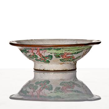 A Canton enamel bowl, Qing dynasty, 18th Century.