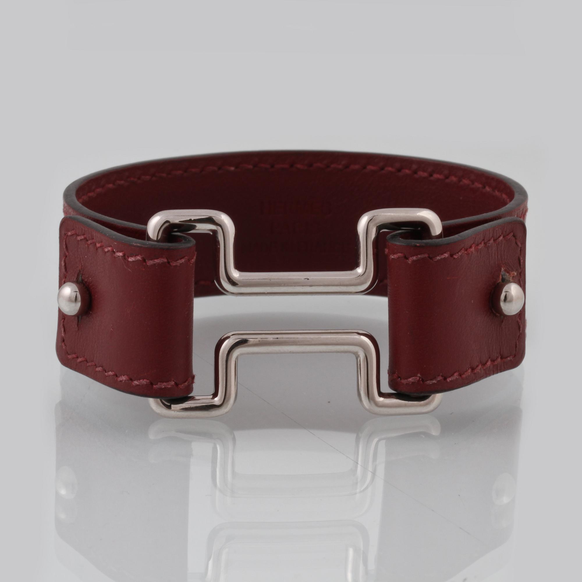 ARMBAND, stål samt läder, Hermès.