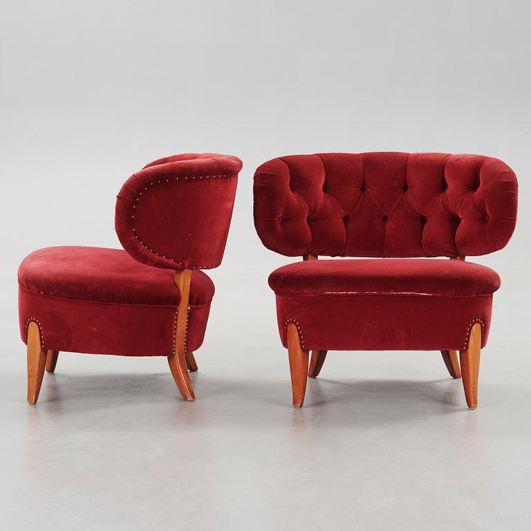 A pair of Otto Schulz 'Schulz' easy chairs, Jio Möbler, Sweden.