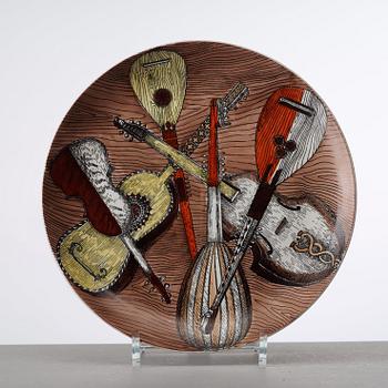 PIERO FORNASETTI, tallrikar, 6 st, "Strumenti Musicali", Milano, Italien.