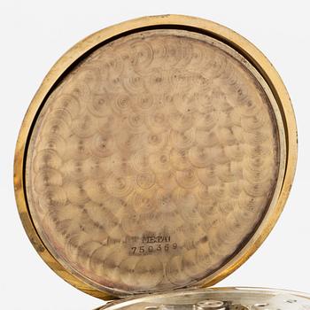 Pocket watch, hunter, 14K gold, Alpina, 51 mm.