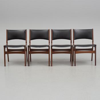 Four 60s "Nova" dining chairs from Denmark.