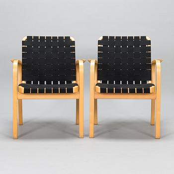 Alvar Aalto, nojatuoleja, 3 kpl, malli 45, Artek 1900-luvun loppu.