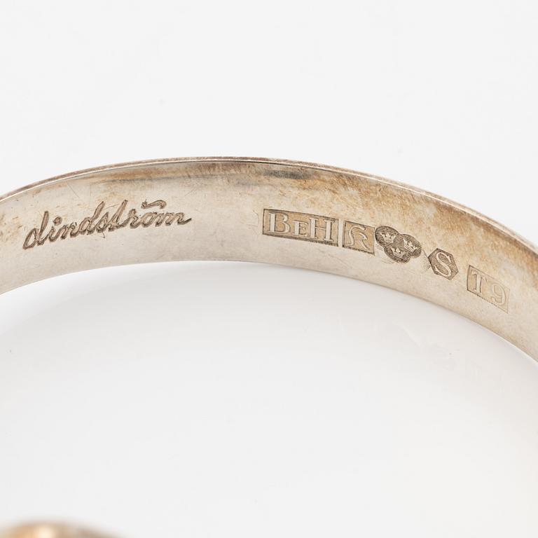 A silver with rock crystal bangle, Åke Lindström, BEH, Köping, 1969.