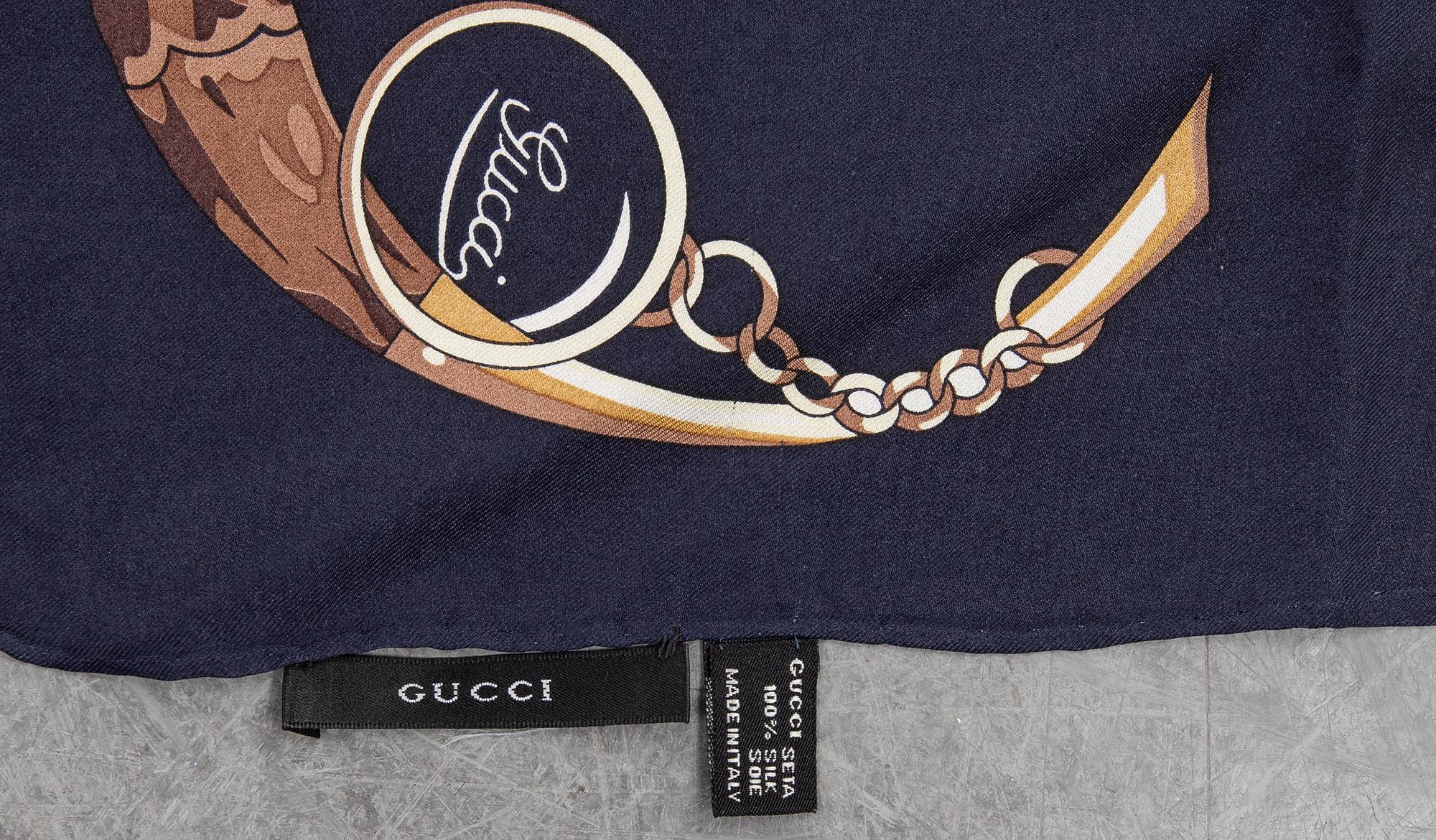 GUCCI, silk scarf.