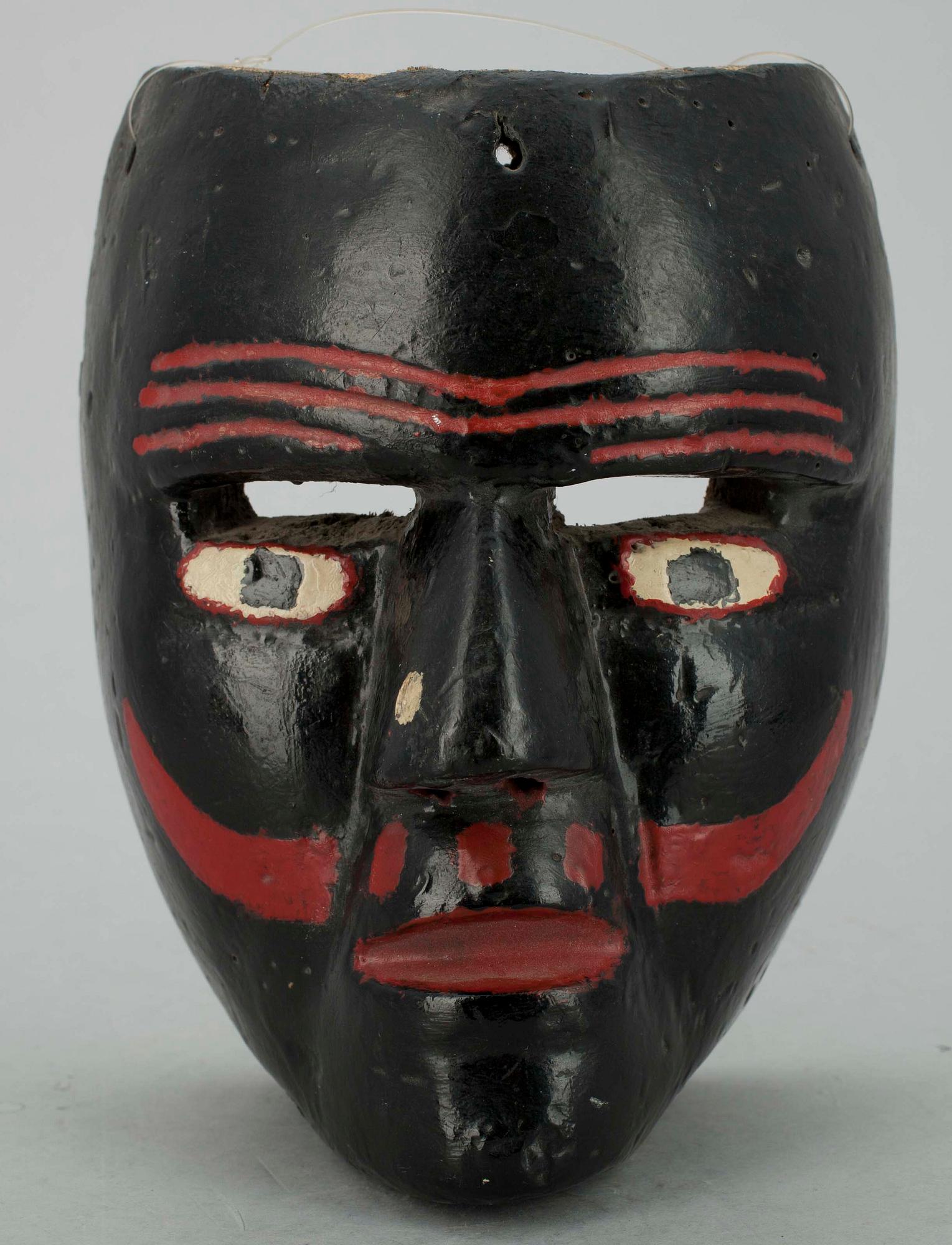 SOLFJÄDER, taft och trä, 1800-tal samt MASK, trä.