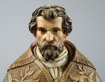 FIGUR, trä, "Petrus", 1800/1900-tal.