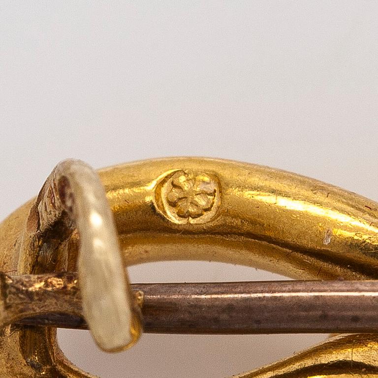Michael Perchin, rintaneula, 14K (56) kultaa, Fabergé, Pietari, 1800-luvun loppu.