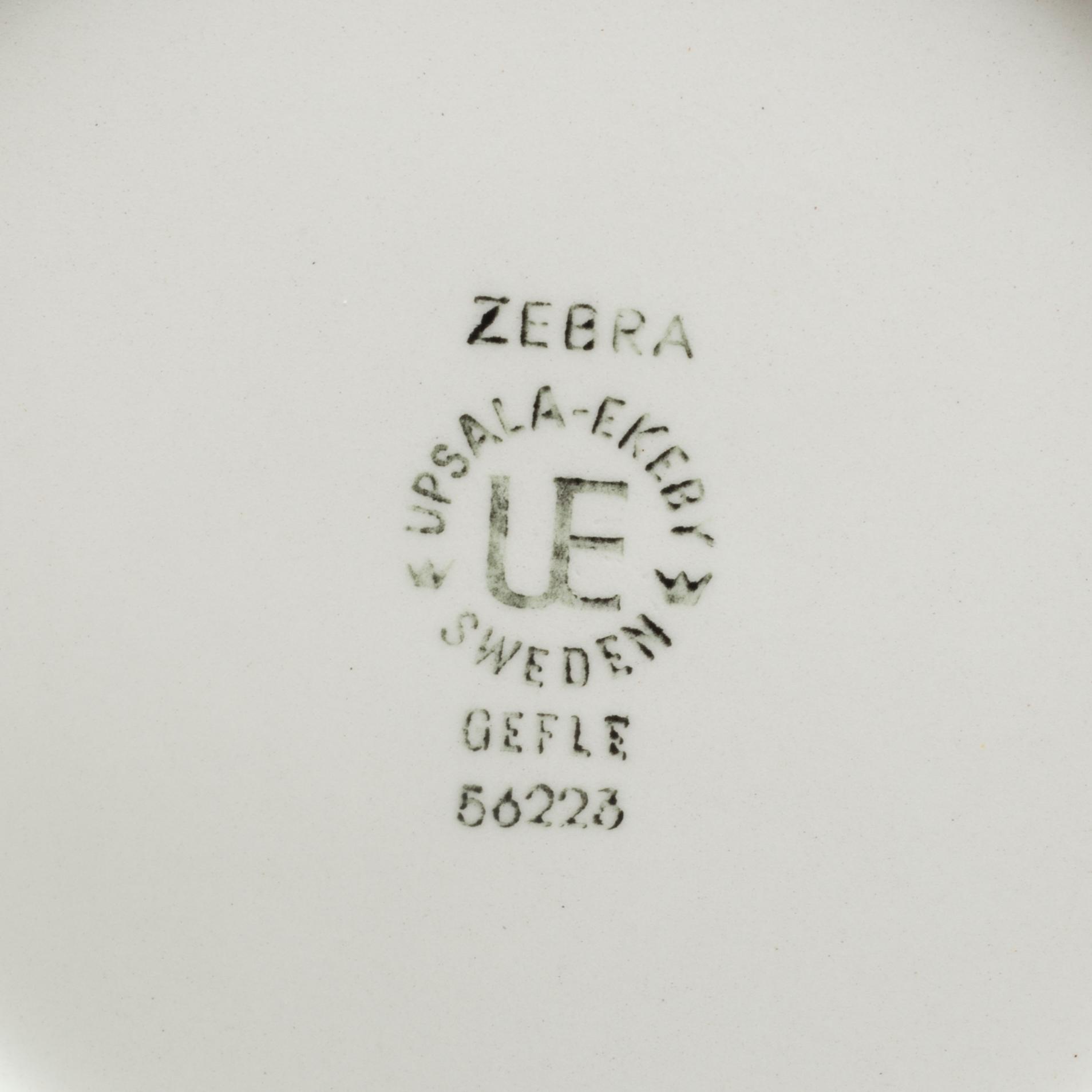 EUGEN TROST, servis 15 dlr  flintgods, "Zebra", Upsala-Ekeby 1900.