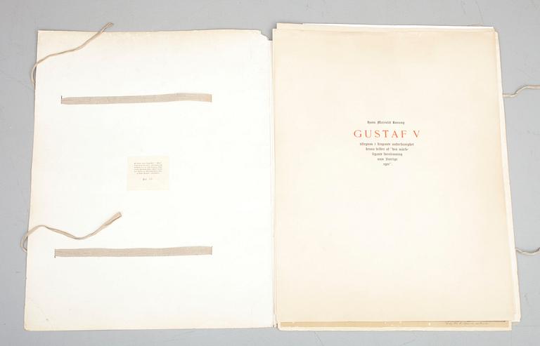 LOUIS SPARRE, grafikmapp, litografier 2 st, signerad och daterad Wisby 1911.