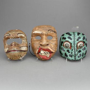 MASKER, 3 st, Japan, 1900-tal.