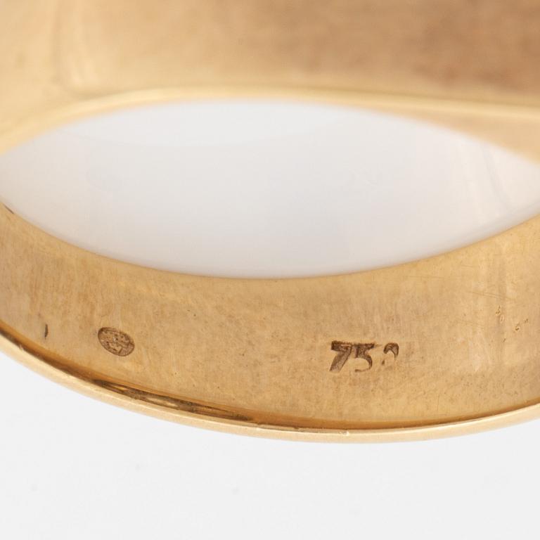 Ring, klackring 18K guld med briljantslipad diamant.