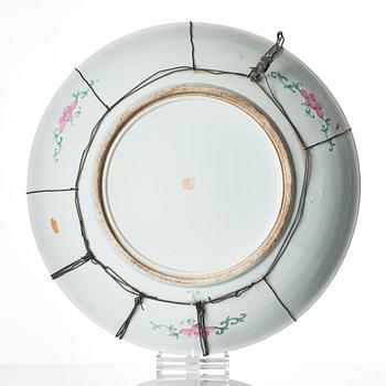 A massive Chinese famille rose 'mille fleur' dish, 20th Century.