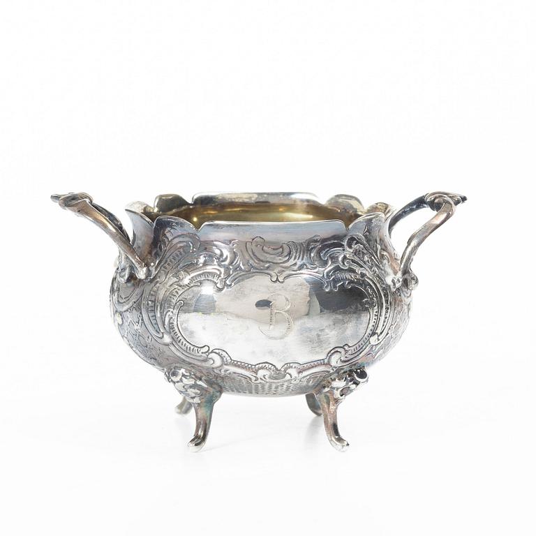 Serving set, silver, 4 pieces, Neo-Rococo style, Gewe, Malmö, 1951–66,