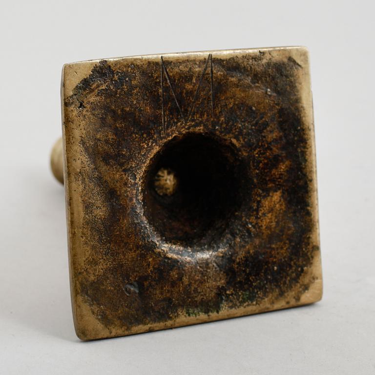 LJUSSTAKE, mässing, 1600-tal.