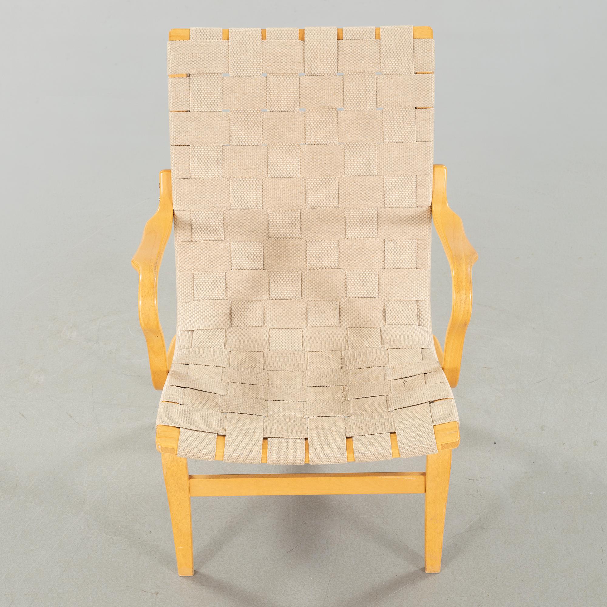 A late 20th century armchair by Bruno Mathsson, named "Eva".