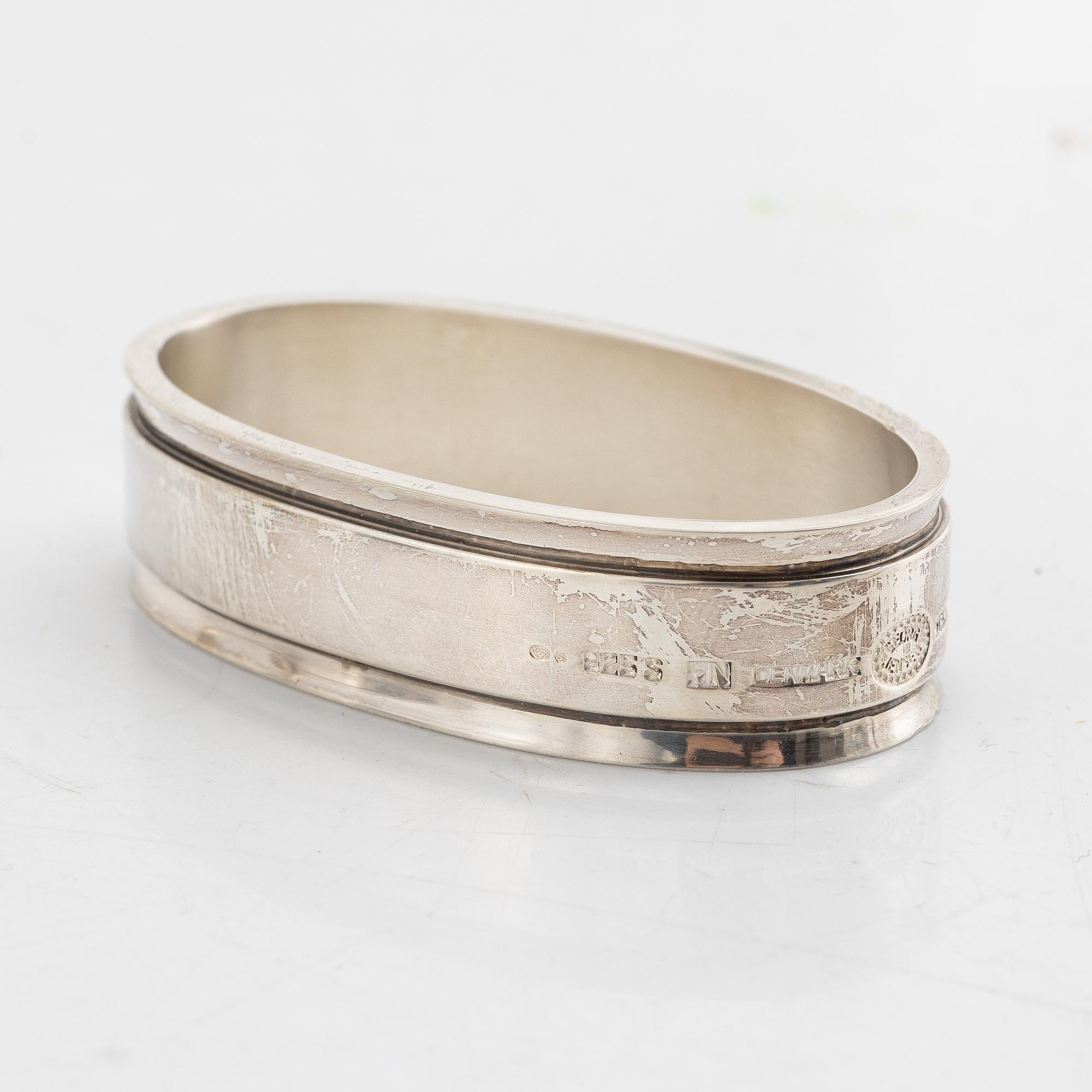 Georg Jensen, servettringar, 8 st, sterlingsilver, Danmark, 1900-talets andra hälft.