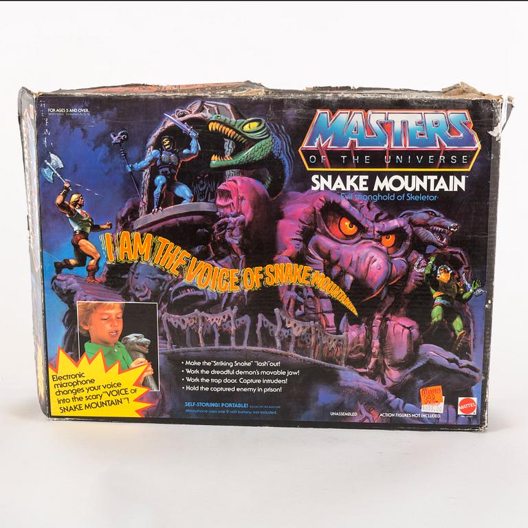 MASTERS OF THE UNIVERSE, Snake Mountain playset i förpackning, Mattel, 1983.