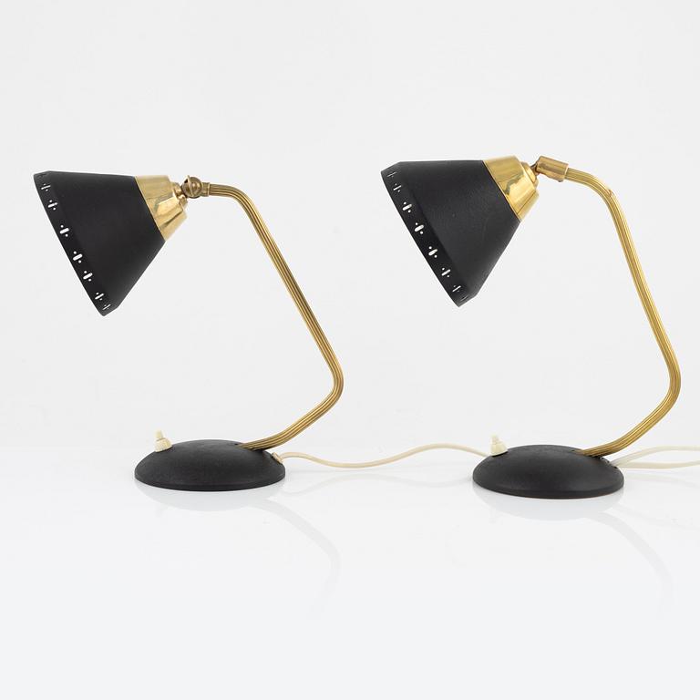 Vägglampor/bordslampor, ett par, Ewå, Värnamo, 1900-talets mitt.