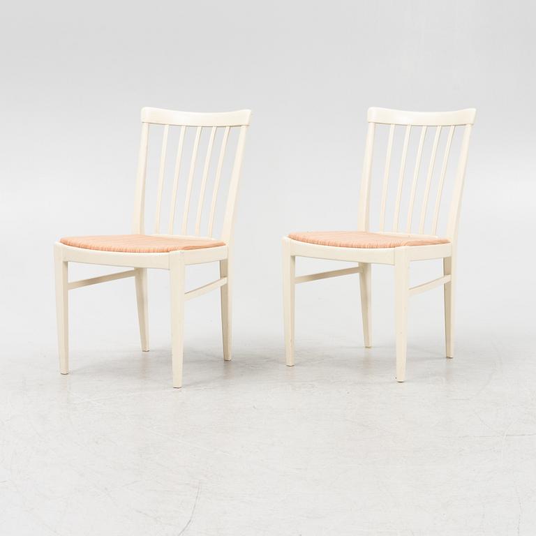 Carl Malmsten, a 'Herrgården' dining table with four chairs, Bodafors, second part of the 20th Century.