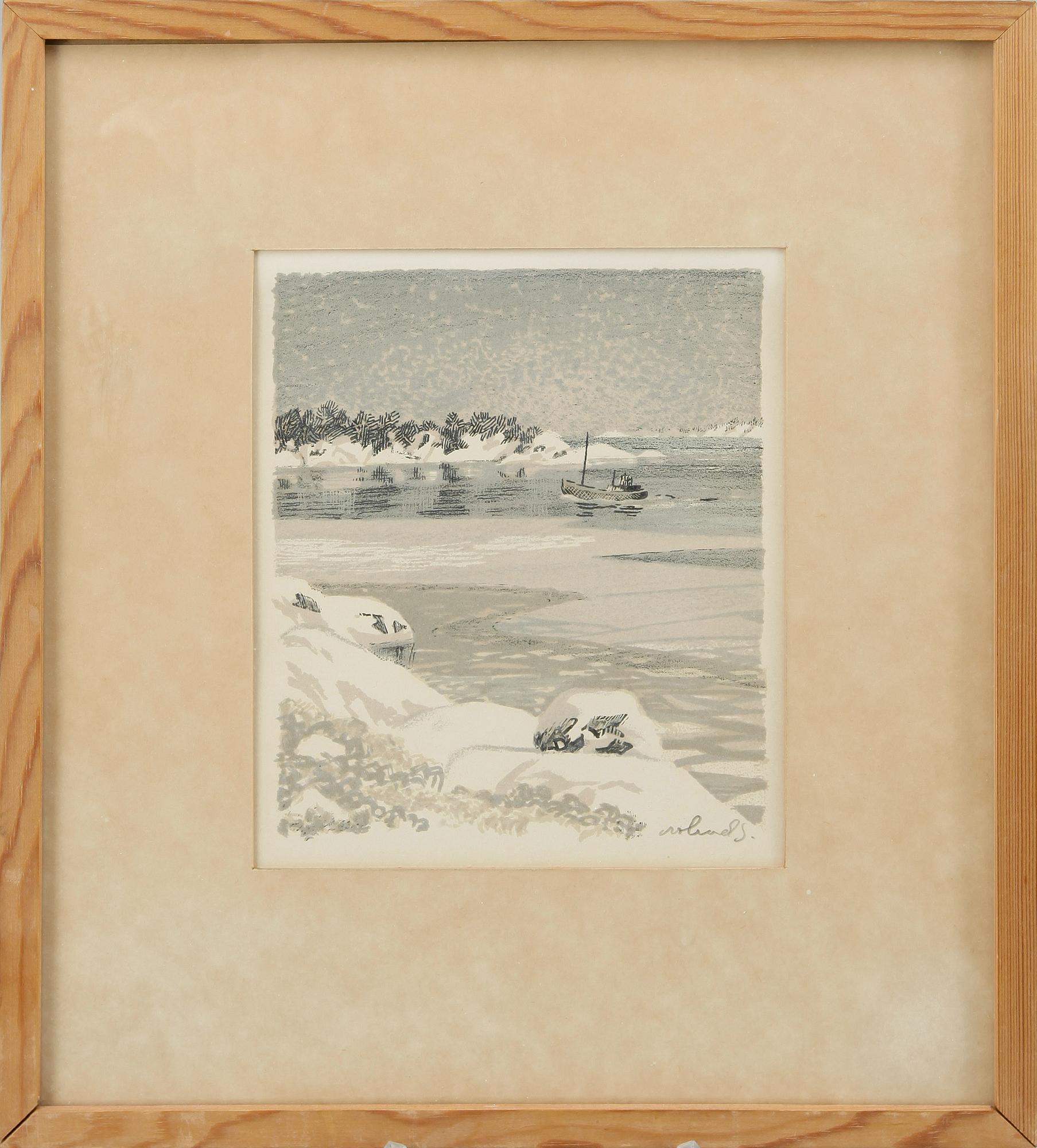 ROLAND SVENSSON, 2 st färglitografier samt bok, 1900-talets förta hälft/mitt.