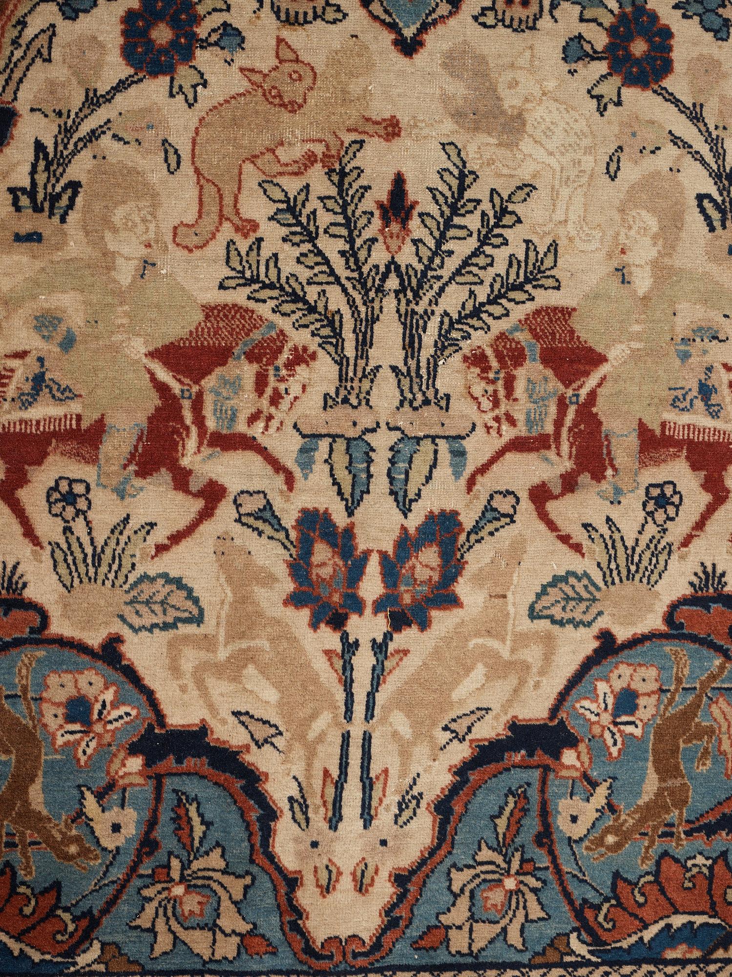 MATTO, semi-antique Tabriz figural, ca 400 x 298,5 cm.