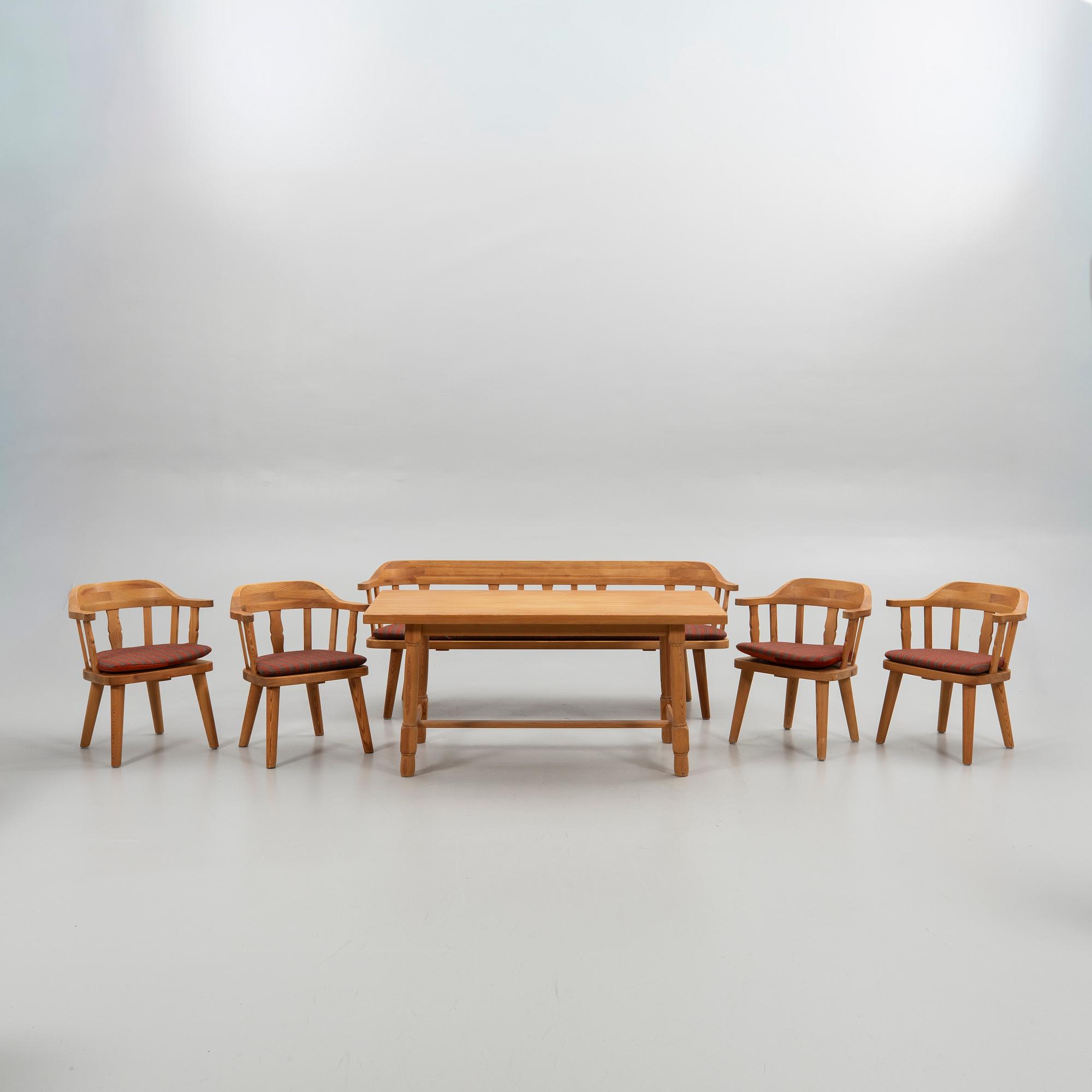 Seating group, 6 pieces, Krogenäs Möbler, Norway, second half of the 20th century.