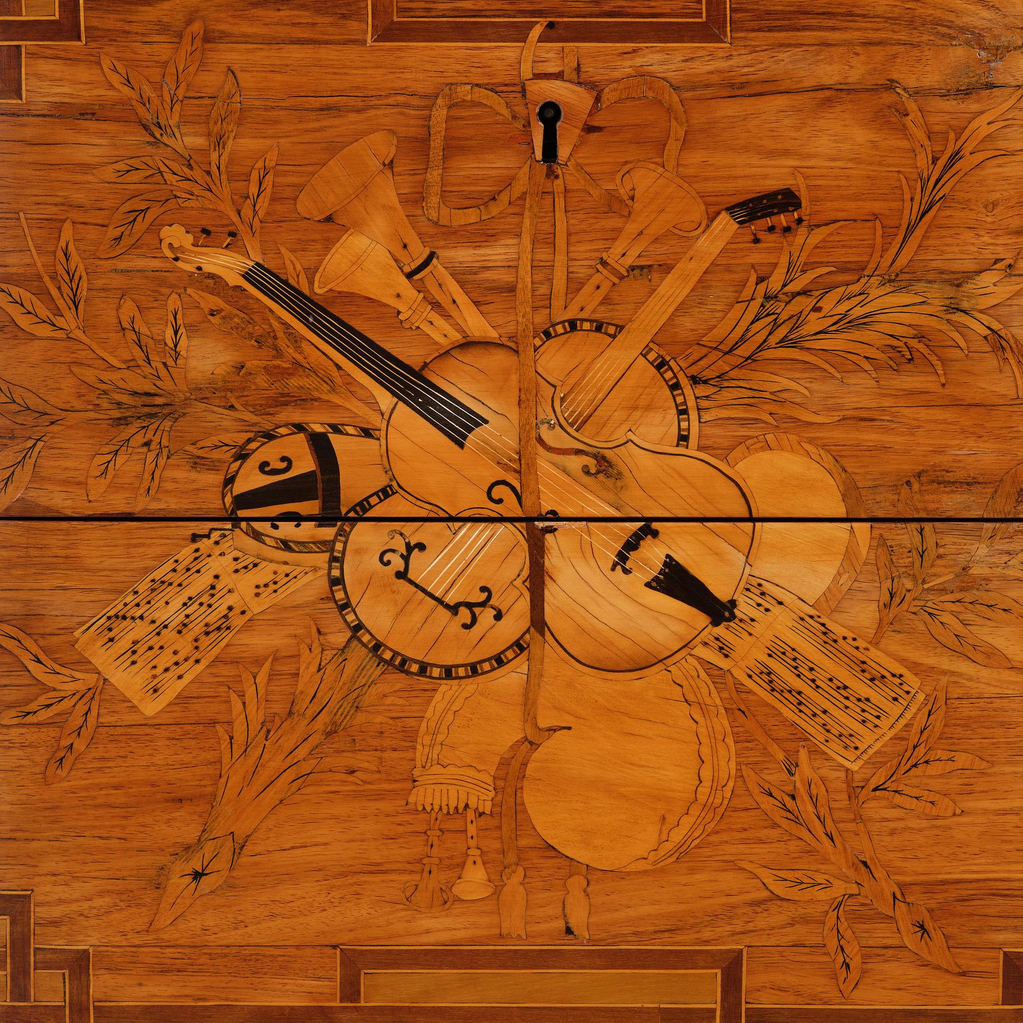 A Louis XVI rosewood and amaranth marquetry ormolu-mounted commode by Leonard Boudin (master in Paris 1761).