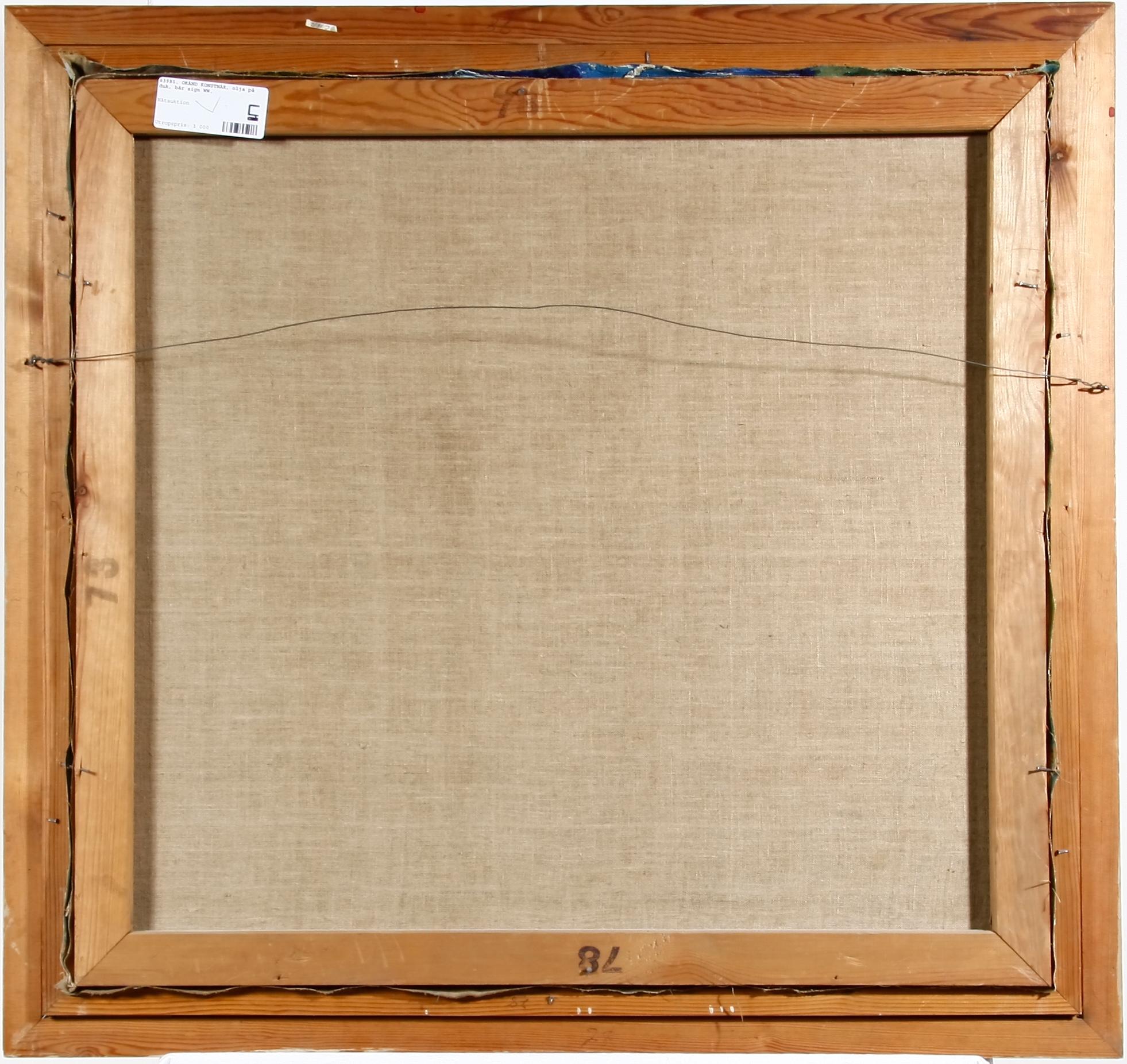 OKÄND KONSTNÄR, olja på duk, bär sign WW.