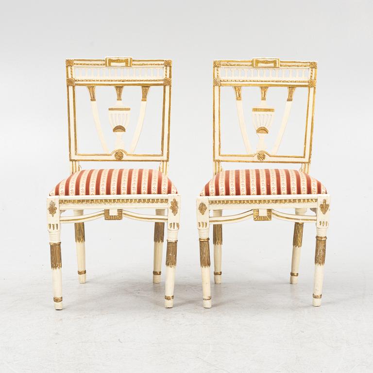 Stolar, 5 st, sengustavianska, 1800-talets början.