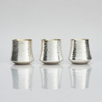 Tapio Wirkkala, a silver pitcher with six beakers, Kultakeskus, Tavastehus Finland 1970-80's.
