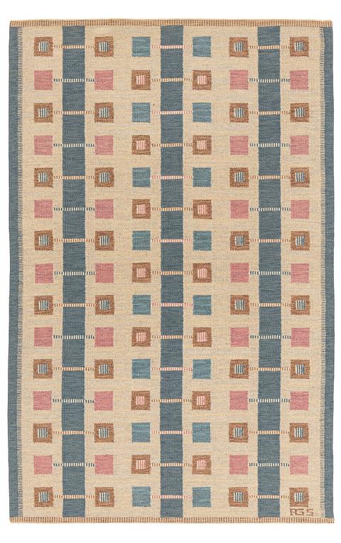 Anna-Greta Sjöqvist, a carpet, flat weave, ca 226 x 146,5 cm, signed AGS.