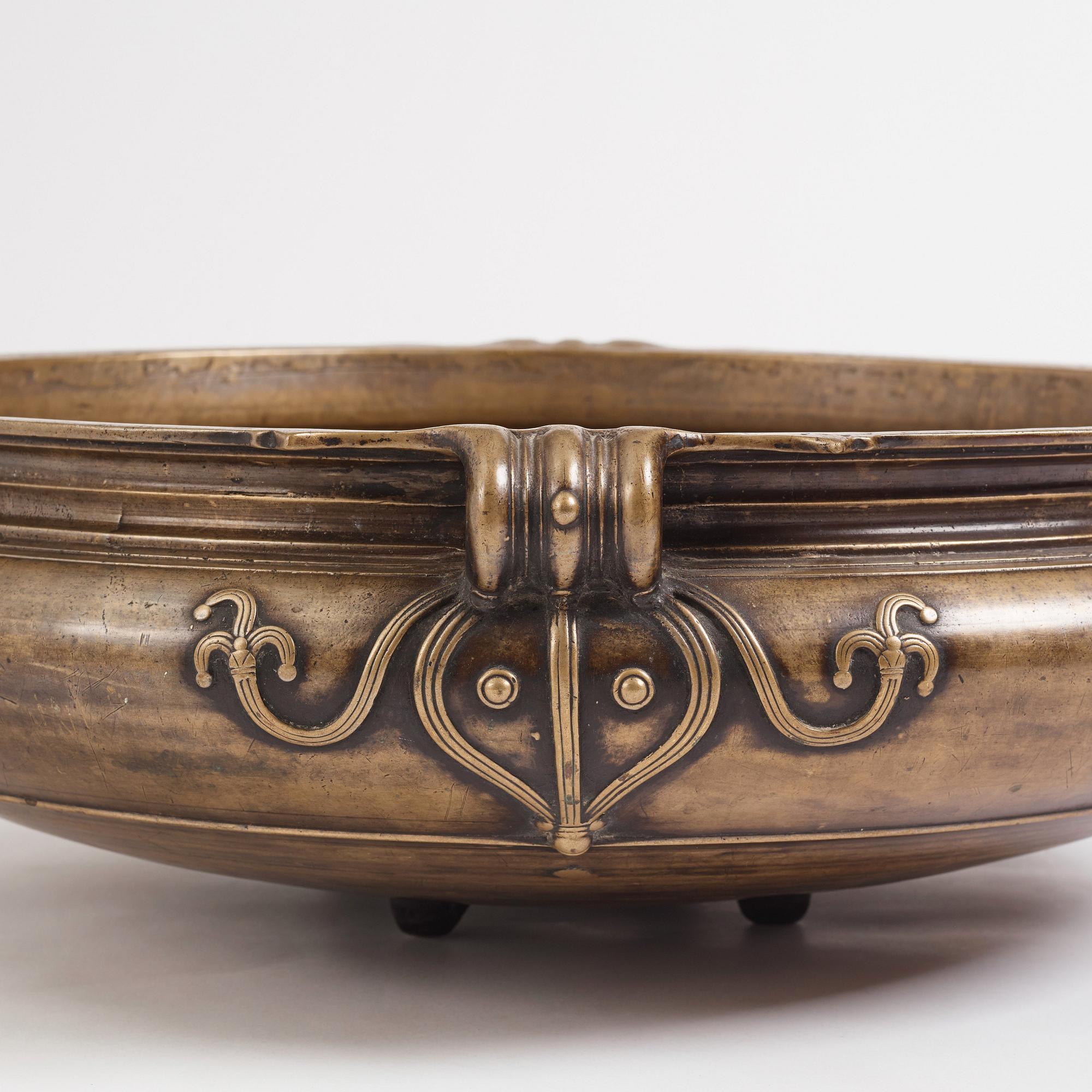 A large bronze Vessel/Urli, India, 19th century.