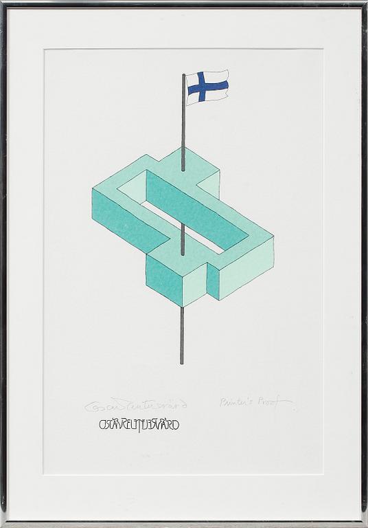 OSCAR REUTERSVÄRD, 2 st, färglitografier, signerade.