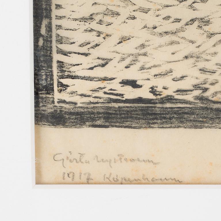 GÖSTA NYSTROEM, träsnitt, signerad och daterad 1917.