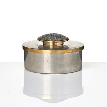 Björn Trägårdh, a pewter and brass lidded jar, Firma Svenskt Tenn, Stockholm, 1951.