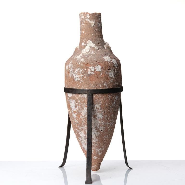 Two pottery Mediterranean presumably Roman time amphoras.