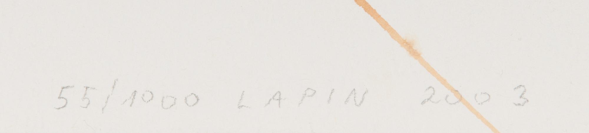 Leonhard Lapin, silkscreen and tea, a set of three, signed, dated and numbered.