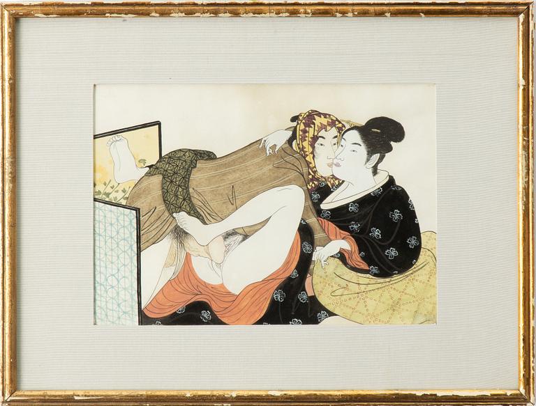Unidentified artist, Erotic scene, Japan, 20th century.