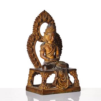Amittayus buddha, brons. Qingdynastin, sen Qianlong /omkring 1800.