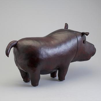 DIMITRI OMERSA & CO, a leather stool in the shape of a hippo.