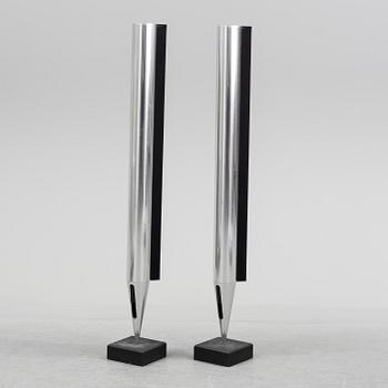 A pair of loudspeakers by Bang & Olufsen.