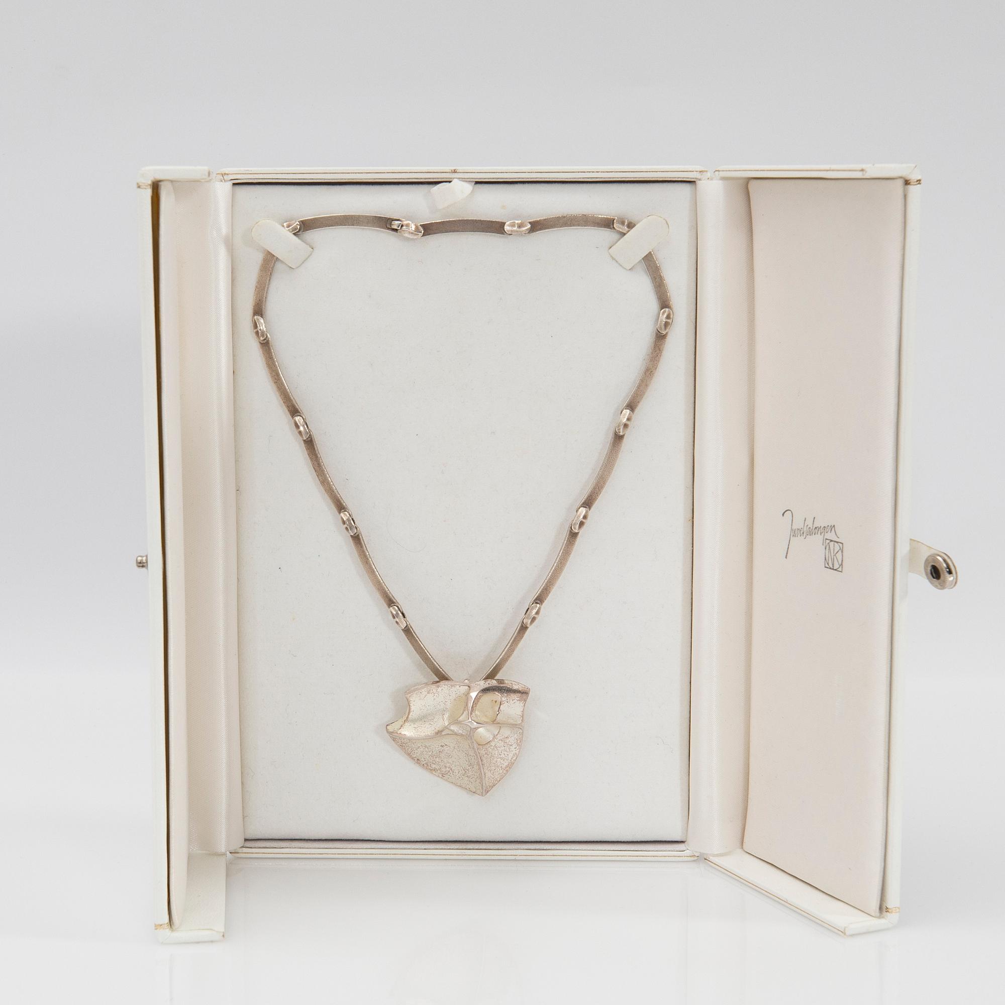 Björn Weckström, collier och brosch/hänge, "Labyrinth", silver, Lapponia.